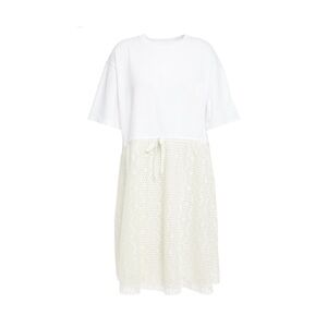 See by Chloe Lacy Pointelle-Knit Dress White and Cream Shirt Dress Size Large